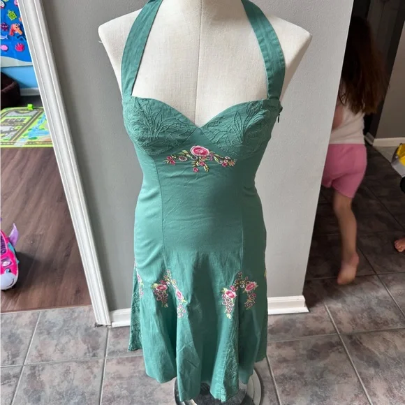 Betsey Johnson | Dresses | Betsey Johnson Floral Embroidery Halter Dress |  Poshmark